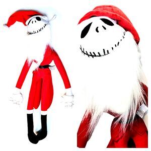 Jack Skellington Santa Nightmare Before Christmas Hanging 20" Plush Decor NWOT